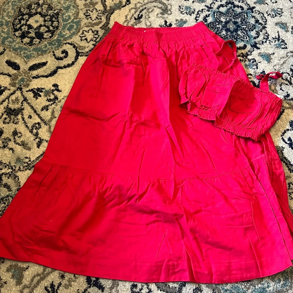 Abercrombie & Fitch Cropped Top and midi Skirt with Slit Set